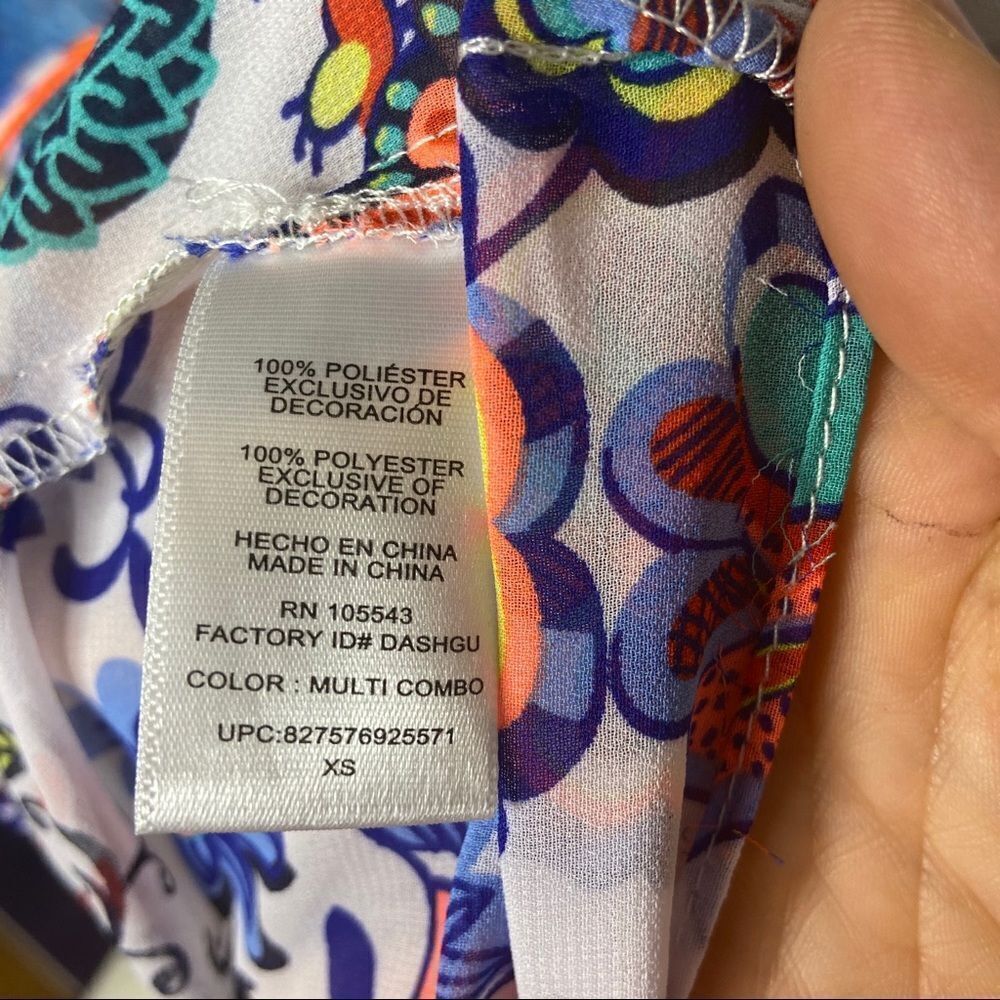 Milly Design Nation XS floral sheer top - Picture 8 of 9